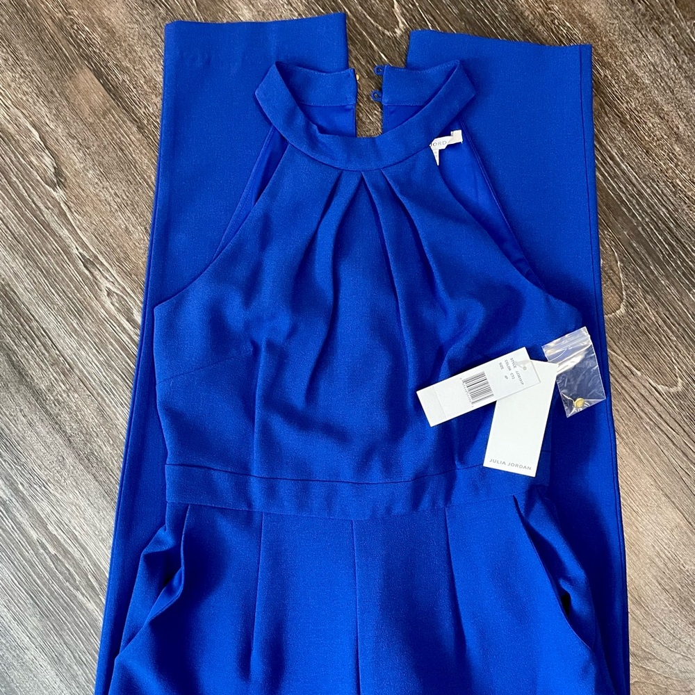 Julia Jordan Woman’s Royal Blue Halter Jumpsuit Size 4 Petite